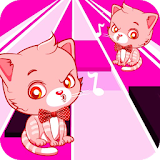 perfect pink tiles:cat piano-magic kids-music song icon