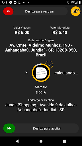 Android application Ligeirim - Motorista screenshort