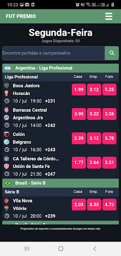 Android application Infrabets screenshort