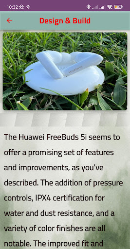 Android application huawei buds 5i guide screenshort