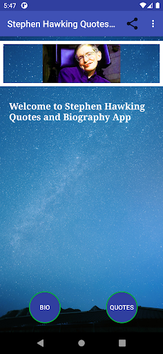 Stephen Hawking Quotes and Bio Screen 2