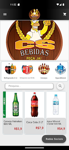 Android application CS Bebidas screenshort