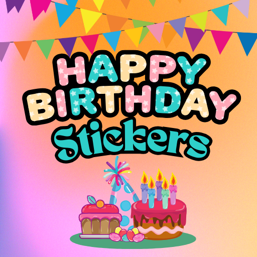 happy birthday stickers logo