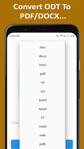 Android application ODT File Converter to PDF/DOCX screenshort