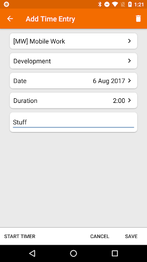 Timesheets Screen 2