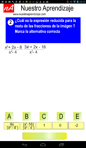 Sumar expresiones fraccionaria Screen 2