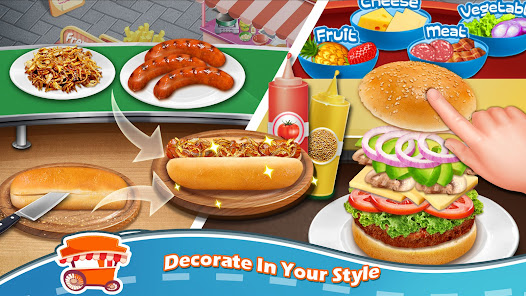 Captura 4 Street Food Cooking Girl Games android
