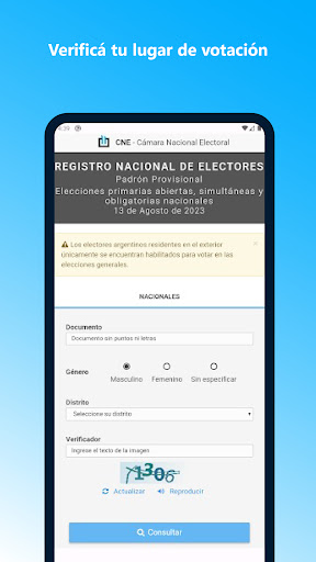 Consulta Padron Electoral 2024 Screen 2