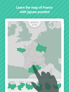 Captura de Pantalla 5 E. Learning France Map Puzzle android