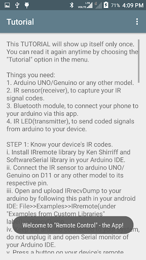 Android application Remote Control with Arduino BT screenshort