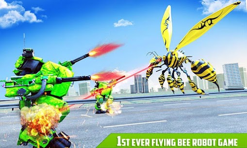 Flying Bee Robot Car Apk Transforming Game: Robot Game app mod for Android 2