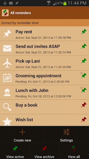 Pushpin Reminders Screen 2