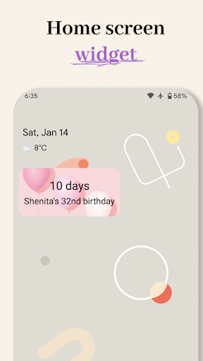 Days Until countdown | widget Screen 2