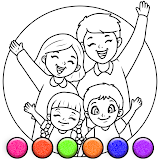 Happy Family Coloring Game icon