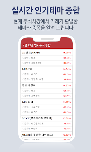 인기주식과 테마주 주식시장 인기종목 순위 알림 Screen 2