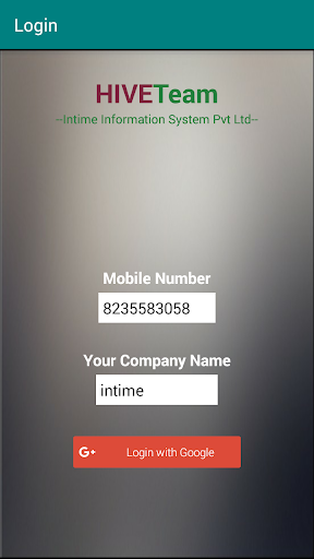 Android application Hive Team screenshort
