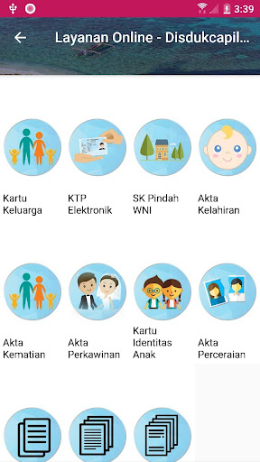 Android application Layanan Online Disdukcapil Min screenshort