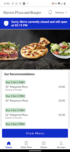 Barons Pizza and Burger Screen 2