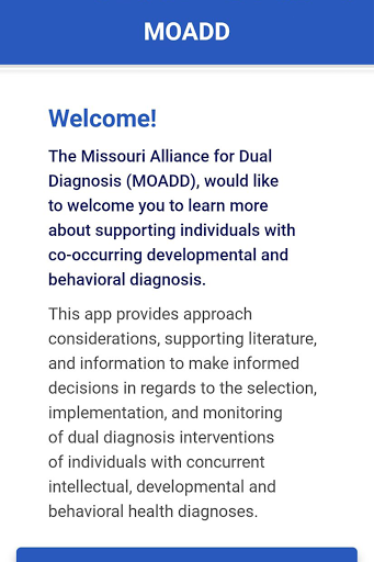 Android application MO Alliance for Dual Diagnosis screenshort