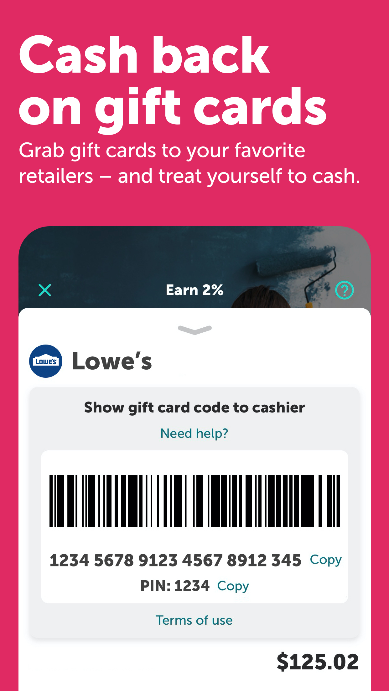 Android application Ibotta: Save & Earn Cash Back screenshort