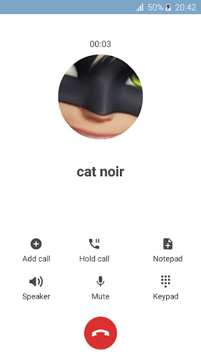 Android application cat noir fake call screenshort