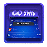 Blue neon SMS Art icon