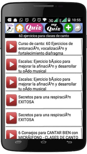 Android application CLASES DE CANTO screenshort