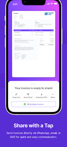 Screenshot of Invoice Maker, Billing:Refrens