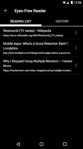 Eyes-Free Reader Screen 2