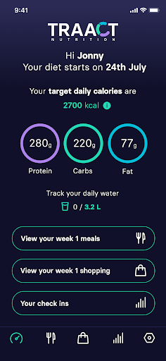 Android application Traact Nutrition screenshort