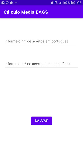 Android application Calculadora Média EAGS screenshort