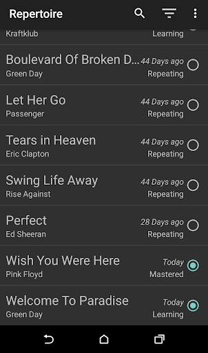 Android application Repertoire screenshort