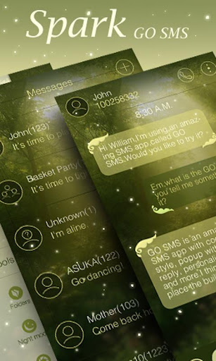 Android application GO SMS SPARK THEME screenshort