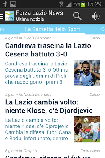 Android application Forza Lazio News screenshort
