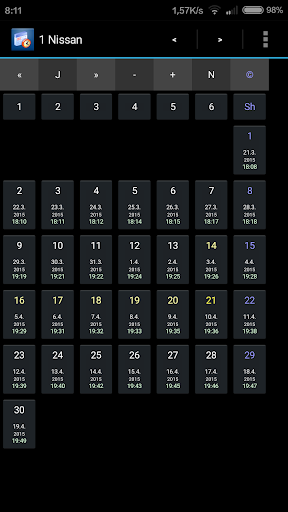 Jisrael Kalender Screen 2