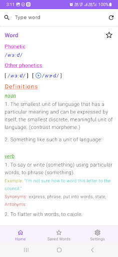 Android application Quick Dictionary screenshort