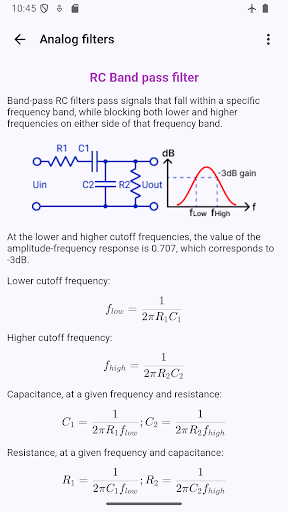 Electronic circuits calculator screenshot 1