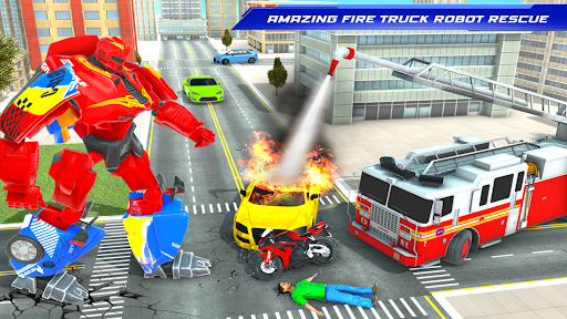 Fire Truck Robot Car Game apkpoly screenshots 7