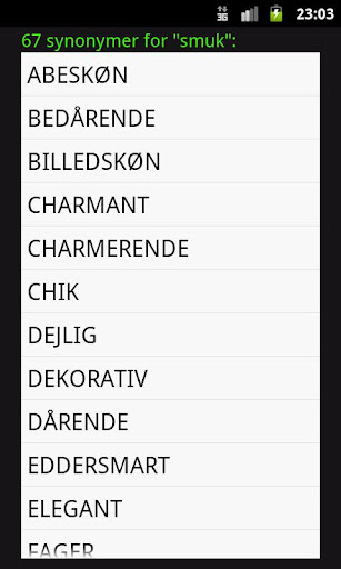 DanSyno - Dansk synonymordbog Screen 2