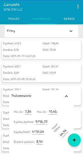 Carcosts, tankowanie, serwis Screen 2