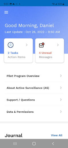 Wave Active Surveillance App Screen 2