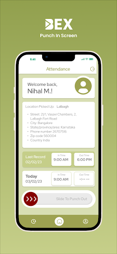 BEX: Attendance App Screen 3