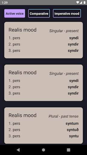 Icelandic Conjugation Screen 3