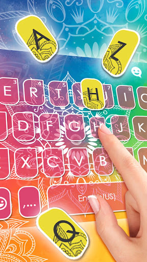 Colorful Henna Flower Keyboard Screen 3