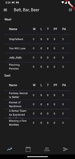 MyFantasyLeague Tracker Screen 2