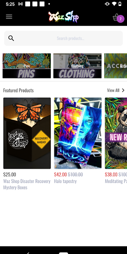 Android application Waz Shop screenshort