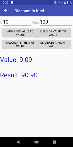 Discount In Kind Calculator Screen 3