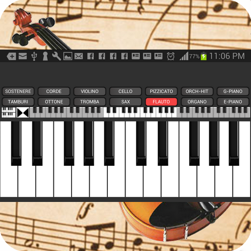 Streicher und Klavier Tastatur