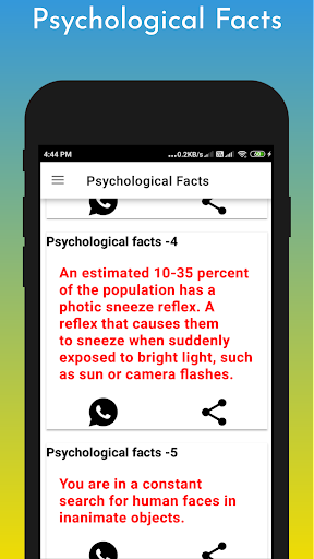 Android application Psychological Facts screenshort