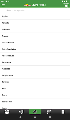 Sunrise Produce Checkout App Screenshot